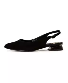 Замшевые балетки с пяткой на пятке Cesare Gaspari, черный