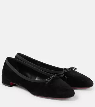 Замшевые балетки Sweetie Jane Christian Louboutin, цвет black/lin black