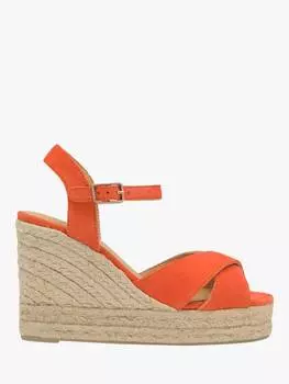 Замшевые босоножки- эспадрильи blaudell на танкетке Castaer, цвет Papaya