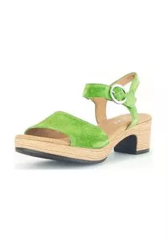 Замшевые босоножки Gabor, зеленый