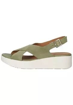 Замшевые босоножки GEOX, цвет Hellgrn