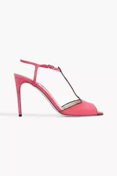 Замшевые босоножки Grace с кристаллами Rene' Caovilla, розовый