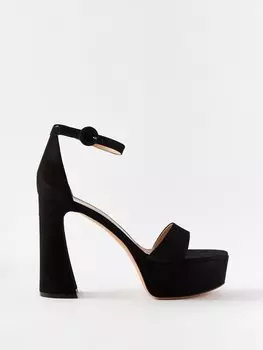 Замшевые босоножки holly 70 на платформе Gianvito Rossi, черный
