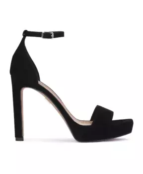 Замшевые босоножки на каблуке на платформе Kazar, черный