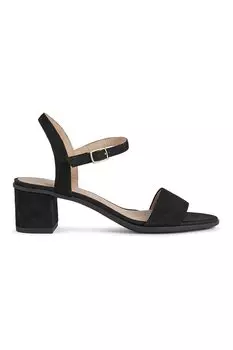 Замшевые босоножки на массивном каблуке Geox, черный