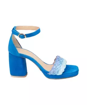 Замшевые босоножки на толстом каблуке Fabienne Chapot, синий