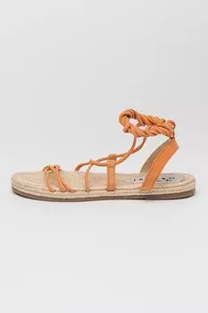 Замшевые босоножки с завернутыми ремешками Manebi, оранжевый