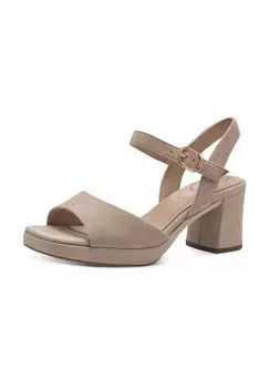 Замшевые босоножки Tamaris, бежевый