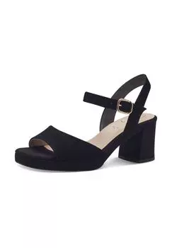 Замшевые босоножки Tamaris, черный