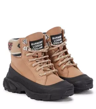 Замшевые ботильоны Burberry, бежевый