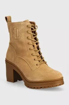 Замшевые ботильоны Cameron Lauren Ralph Lauren, бежевый