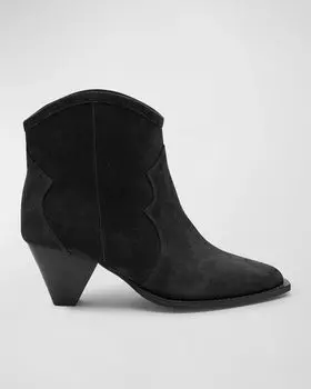 Замшевые ботильоны Darizo в стиле вестерн Isabel Marant, цвет Faded Black