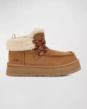 Замшевые ботильоны Funkarra на шнуровке из овчины UGG, цвет Chestnut