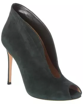 Замшевые ботильоны Gianvito Rossi Vamp 150, зеленый