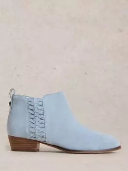 Замшевые ботильоны из ивовой косички White Stuff, светло-синий