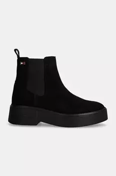 Замшевые ботильоны MINIMAL SUEDE CHELSEA FLAG Tommy Hilfiger, черный