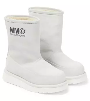 Замшевые ботильоны MM6 Maison Margiela, серый