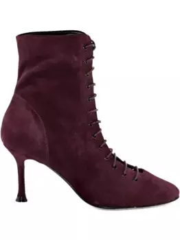 Замшевые ботильоны на шнуровке Alev, красный