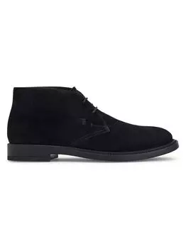 Замшевые ботильоны Polacco на шнуровке Tod's, черный