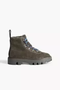 Замшевые ботильоны Quest на шнуровке RAG & BONE, антрацит