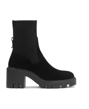 Замшевые ботильоны с носком Kazar, черный