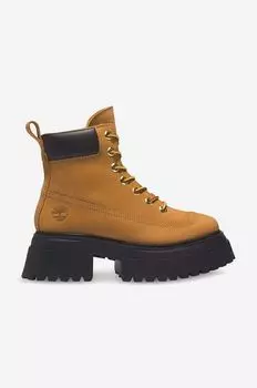 Замшевые ботильоны Sky 6 IN на шнуровке Timberland, коричневый