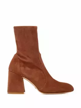 Замшевые ботильоны Stuart Weitzman, коричневый
