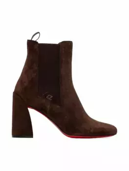 Замшевые ботильоны Turelastic Christian Louboutin, коричневый