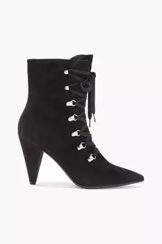 Замшевые ботильоны Waterloo 85 на шнуровке GIANVITO ROSSI, черный