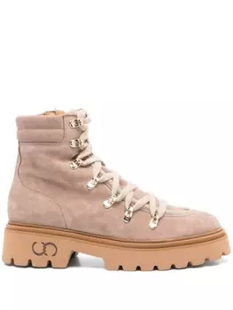 Замшевые ботинки Casadei, нейтральный цвет