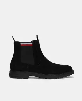 Замшевые ботинки челси с флагом Tommy Hilfiger, черный