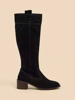 Замшевые ботинки Connie без застежки White Stuff, чистый черный