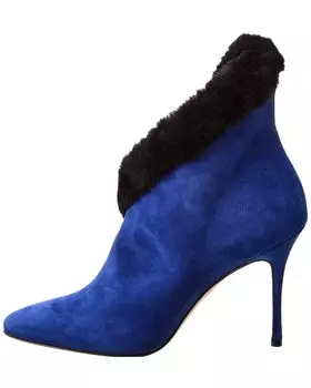 Замшевые ботинки Manolo Blahnik Nestanu 105, синий