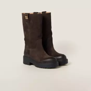 Замшевые ботинки Miu Miu, коричневый