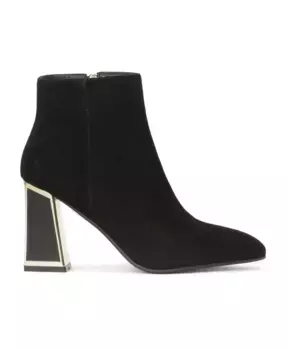 Замшевые ботинки на блестящем каблуке Kazar, черный
