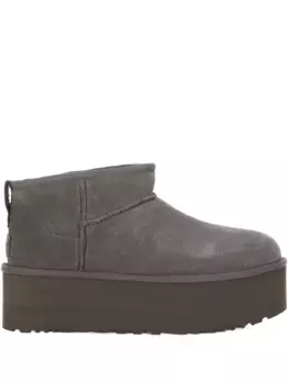 Замшевые ботинки на платформе 51 мм UGG, серый