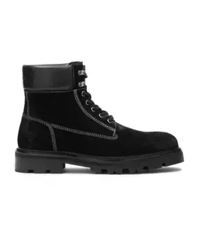 Замшевые ботинки со вставкой из гладкой кожи Kazar Studio, черный