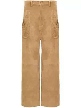 Замшевые брюки Moschino, коричневый