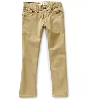 Замшевые брюки узкого кроя Levi's Big Boys 8-20 511, бежевый