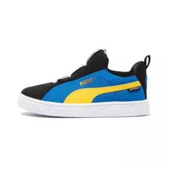 Замшевые детские кроссовки для скейтбординга PS Low-top черного/бежевого/желтого цвета Puma, черный/желтый