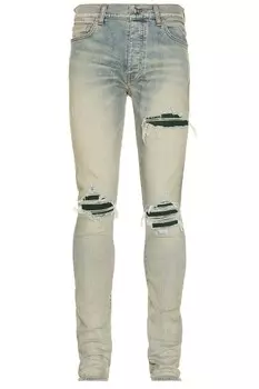 Замшевые джинсы MX1 Amiri, цвет Antique Indigo