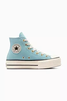 Замшевые кеды Chuck Taylor All Star Lift Converse, бирюзовый