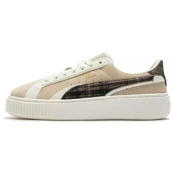 Замшевые кеды для скейтборда женские низкие бежевый Puma
