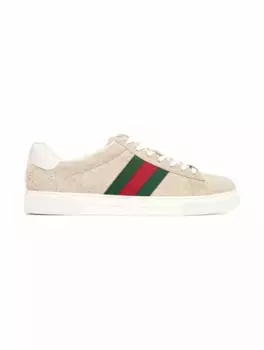 Замшевые кеды Gucci Ace Gucci, бежевый