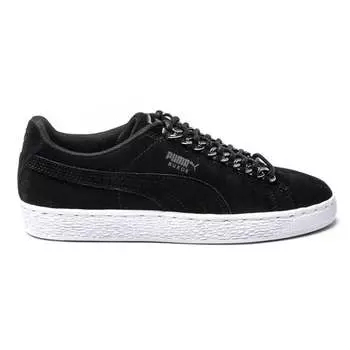 Замшевые классические женские кроссовки с цепочкой Puma, черный
