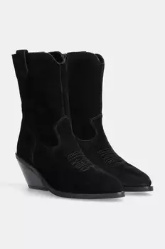 Замшевые ковбойские сапоги Answear Lab, черный