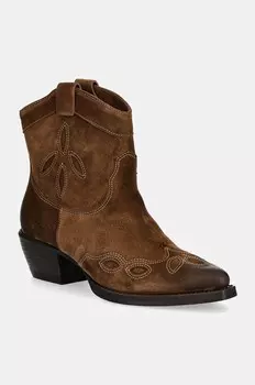 Замшевые ковбойские сапоги Billi Bi, коричневый