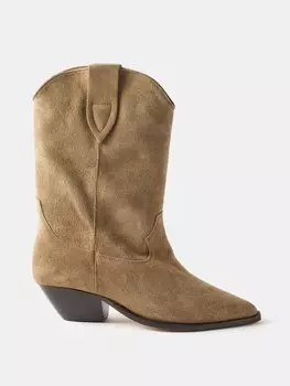 Замшевые ковбойские сапоги duerto Isabel Marant, бежевый