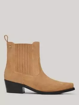 Замшевые ковбойские сапоги Tommy Hilfiger, цвет Classic Khaki