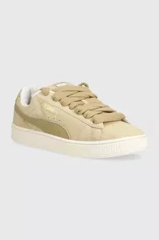 Замшевые кожаные кроссовки Puma, бежевый